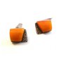Vintage Signed 875 Silver Baltic Amber Russian Cufflinks