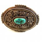 C.M. Yazzie Navajo Silver & Turquoise Belt Buckle