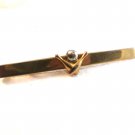 Vintage 1950's - 60's Gold Tone Bowling Ball & Pins Tie Clasp by Swank