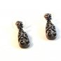 Vintage Sterling Silver Dangley Pierced Earrings