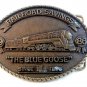 Vintage 1986 Railroad Savings The Blue Goose Train Locomotive Belt Buckle