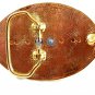 Western Goldtone White Cowboy Riding Broncho Belt Buckle #102113