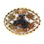 Western Goldtone White Cowboy Riding Broncho Belt Buckle #102113