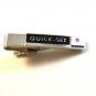 Vintage  Silver Tone Advertising Quick Set Camera Tie Clasp by Robbins Company