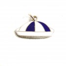 1960's Cap Beanie Hat Blue & White Enamel Charm 61814