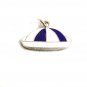 1960's Cap Beanie Hat Blue & White Enamel Charm 61814