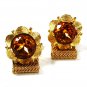 Vintage Goldtone & Orange Wrap Around Cufflinks Unbranded 71415