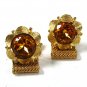 Vintage Goldtone & Orange Wrap Around Cufflinks Unbranded 71415