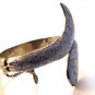 Vintage Siam Snake Sterling Silver Blue Niello Dancer Bracelet