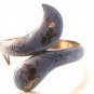 Vintage Siam Snake Sterling Silver Blue Niello Dancer Bracelet