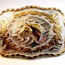 Mexican Alpaca Silver Horse Head Western Cowboy Belt Buckle