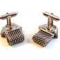 Vintage Silver Tone Wrap Around Cufflinks by Shields