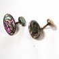 Vintage Sterling Silver & Abalone Cufflinks Unbranded 71315