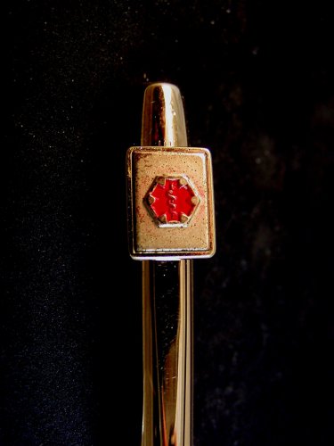 1950s Karatclad Heavy Gold Made in USA Medical Data Ballpoint Pen