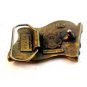 Vintage Gold Tone State of Texas Flag Eagle Belt Buckle