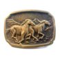 Vintage Wild Running Horses Belt Buckle Signed B.T.S. Made in U.S.A.