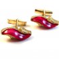 Vintage Gold Tone & Pink Ladies Shoe ? Cufflinks
