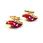 Vintage Gold Tone & Pink Ladies Shoe ? Cufflinks
