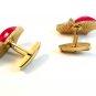 Vintage Gold Tone & Pink Ladies Shoe ? Cufflinks
