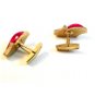 Vintage Gold Tone & Pink Ladies Shoe ? Cufflinks