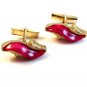Vintage Gold Tone & Pink Ladies Shoe ? Cufflinks