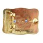 Made in USA Western Goldtone Black Cowboy on Broncho Belt Buckle #102113m
