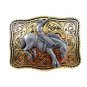 Made in USA Western Goldtone Black Cowboy on Broncho Belt Buckle #102113m