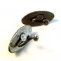 Vintage Mexican Silver & Green Jade or Onyx Screw Back Earrings