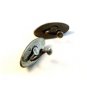 Vintage Mexican Silver & Green Jade or Onyx Screw Back Earrings
