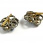 Ladies True Vintage Silvertone Faux Pearls Blue Flowers Cufflinks Unmarked