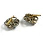 Ladies True Vintage Silvertone Faux Pearls Blue Flowers Cufflinks Unmarked