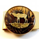 New Old Stock Moose in Brown Woods Money Clip