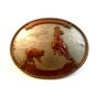 Vintage German Silver Western Cowboy Belt Buckle by Comstock Silversmiths