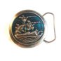 Vintage 4 Hunters Green Enamel Belt Buckle