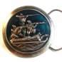 Vintage 4 Hunters Green Enamel Belt Buckle