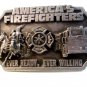 Vintage 1983 America's Firefighters Ever Ready Ever Willing Belt Buckle