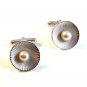 Vintage Sterling Silver & Cultured Pearl Cufflinks by Destino