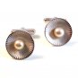 Vintage Sterling Silver & Cultured Pearl Cufflinks by Destino