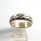 Mans Sterling Silver Spinner / Worry Band Ring Size 14