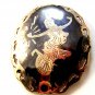 Vintage Siam Sterling Black Niello Enamel Dancer Brooch de