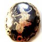 Vintage Siam Sterling Black Niello Enamel Dancer Brooch de