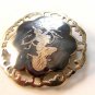 Vintage Siam Sterling Black Niello Enamel Dancer Brooch ab