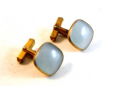 Vintage Gold Tone & Moon Stone Cufflinks