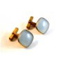 Vintage Gold Tone & Moon Stone Cufflinks
