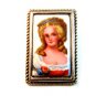 Vintage Limoges Hand Painted Portrait Brooch of a Lady Brooch