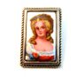 Vintage Limoges Hand Painted Portrait Brooch of a Lady Brooch