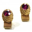 Vintage Goldtone & Light Purple Wrap Around Cufflinks Unbranded 71415