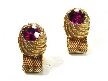 Vintage Goldtone & Light Purple Wrap Around Cufflinks Unbranded 71415