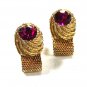 Vintage Goldtone & Light Purple Wrap Around Cufflinks Unbranded 71415