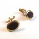 Vintage Gold Tone & Red Cufflinks by Swank